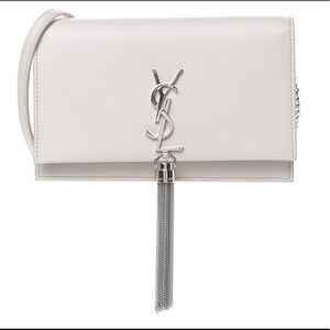 YSL Kate Tassel Chain Bag - Icy White